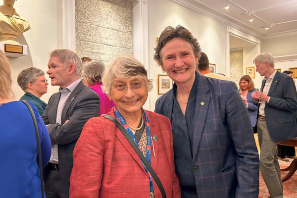 Professor Aditi Lahiri with Vice Chancellor Professor Irene Tracey