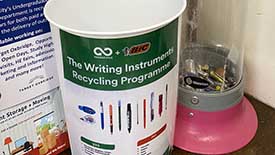 Recycling bins for pens and batteries
