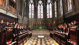 Choir singing in St John's chapel