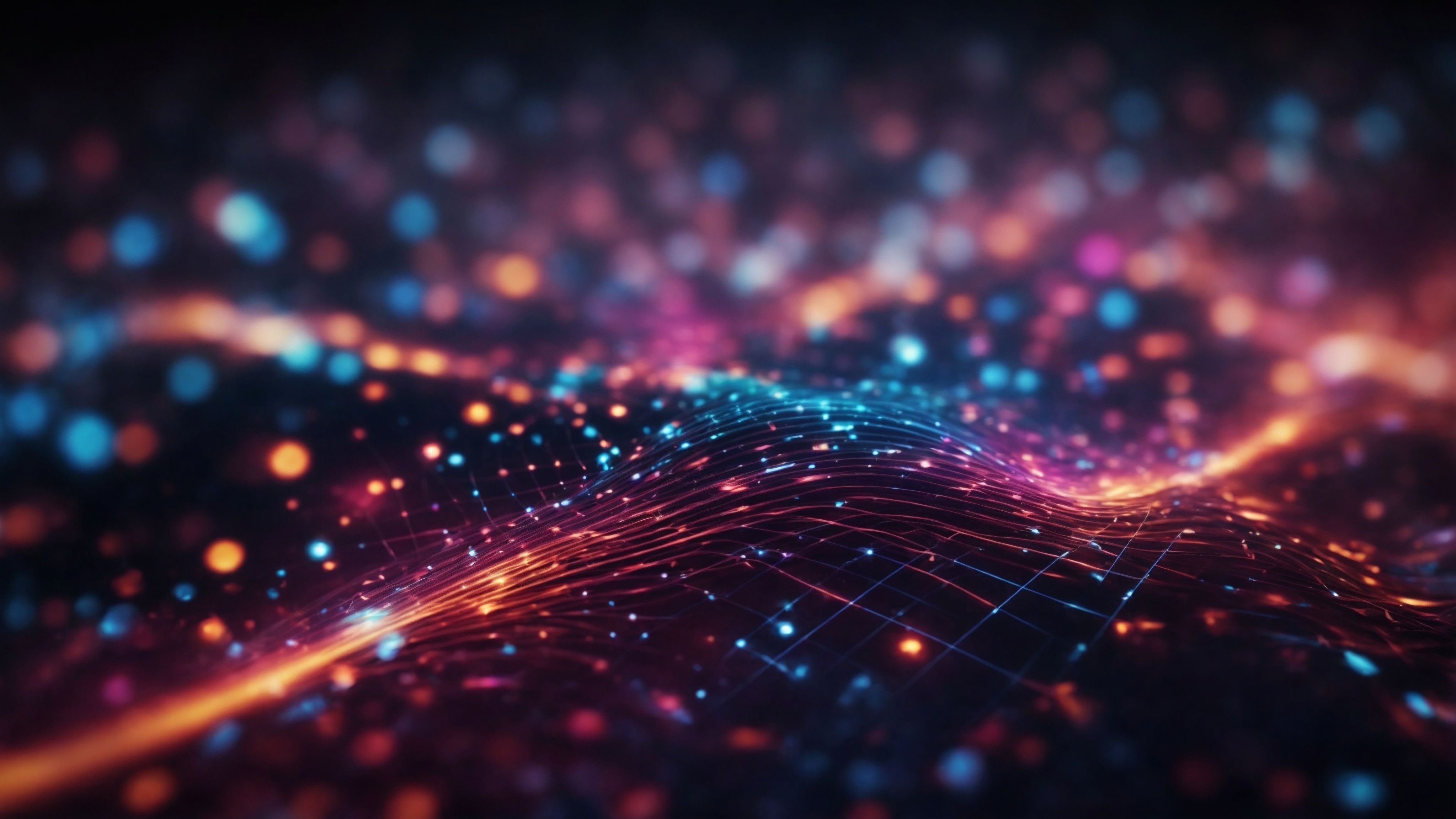 AI-generated image of particles and waves